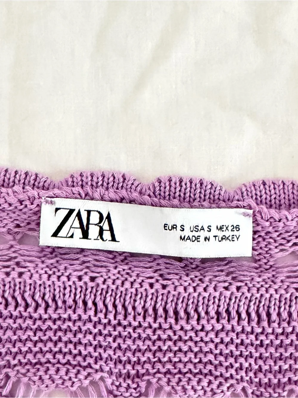 Zara Knit Crochet Crop Sweater